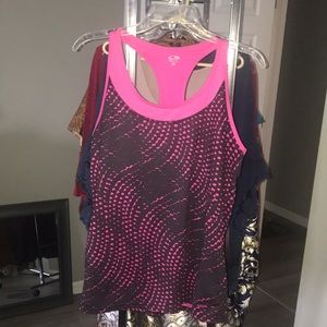 Champion black/pink muscle workout tank